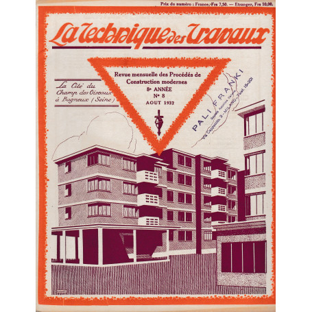 La Tecnique des Travaux. Revue mensuelle des Procédés de Construction modernes