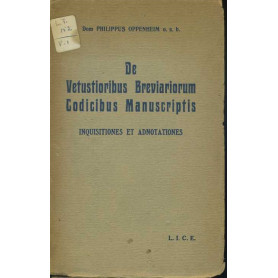 De Vetustioribus Breviariorum Codicibus Manuscriptis. Inquisitiones et Adnotationes