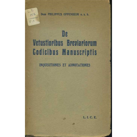 De Vetustioribus Breviariorum Codicibus Manuscriptis. Inquisitiones et Adnotationes