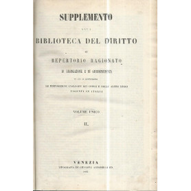 Supplemento alla biblioteca del diritto o repertorio ragionato di legislazione e di giurisprudenza