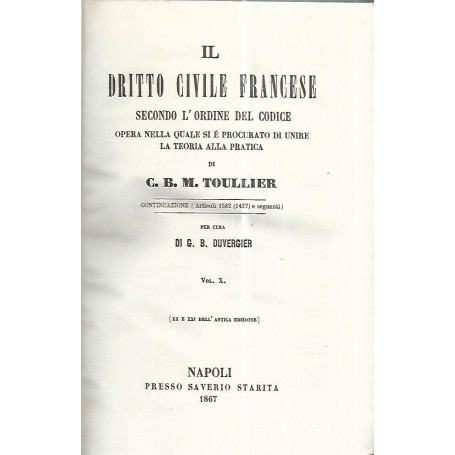 Il dritto civile francese. Volume X