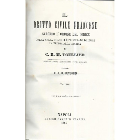 Il dritto civile francese. Volume VIII