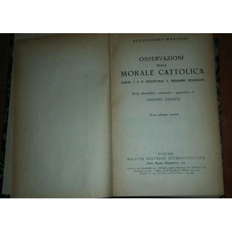 Osservazioni Sulla Morale Cattolica: Parte I E II (Postuma) E Pensieri Religiosi