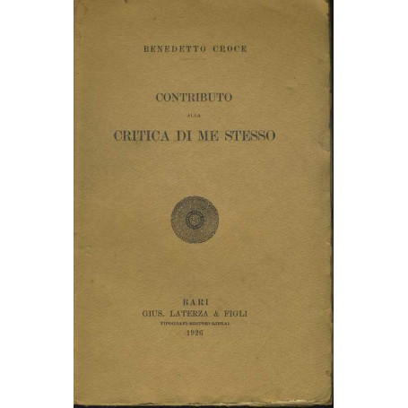 Contributo alla critica di me stesso