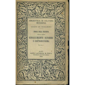 Storia della filosofia. Parte terza. Rinascimento riforma e controriforma. Vol. 1