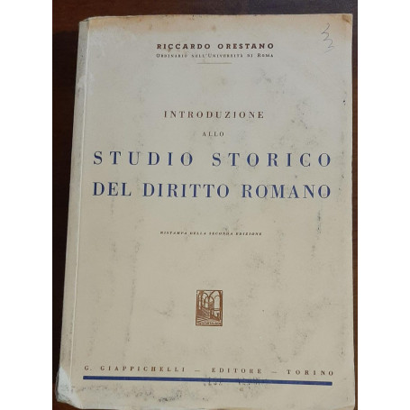 INTRODUZIONE ALLO STUDIO STORICO DEL DIRITTO ROMANO 1967