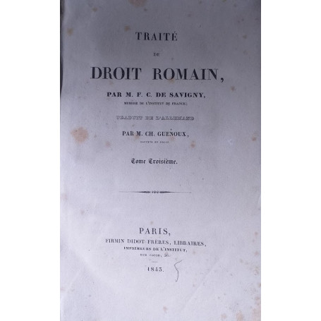 Traité de Droit Romain