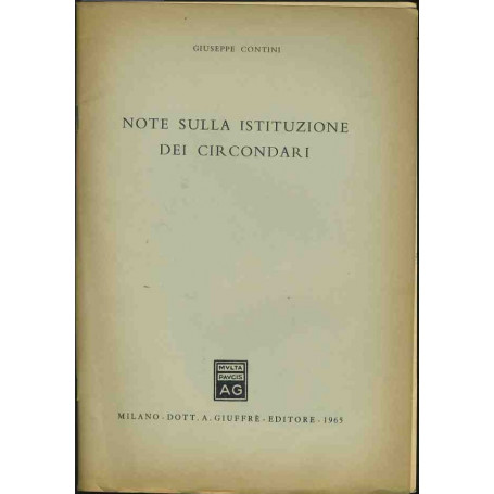 Note sulla istituzione dei circondari. Estratto