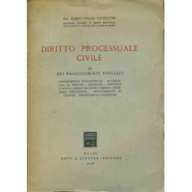 Diritto processuale civile. IV dei procedimenti speciali