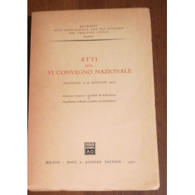 ATTI DEL VI CONVEGNO NAZIONALE