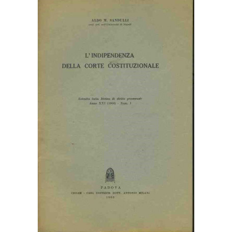 L'indipendenza della corte costituzionale. Estratto