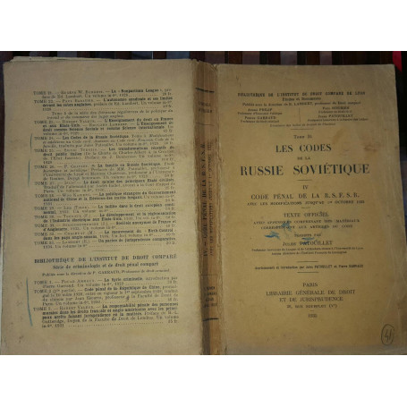 Les codes de la Russie Sovietique IV