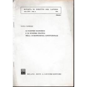 Rivista di diritto del Lavoro. Anno XXVI - fasc. 4 - 1974 (estratto)