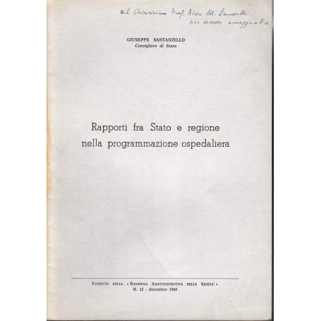 Estratto della: Rassegna Amministrartiva della Sanità " n. 12 - Dicembre 1968