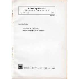 Rivista trimestrale di Diritto Pubblico. Anno XXII - n. 1 - 1972  (estratto)