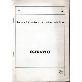 Rivista trimestrale di Diritto Pubblico fasc. 2 - 1981 (estratto)