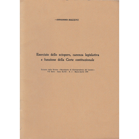 Estratto dalla Rivista "Massimario di Giurisprudenza del Lavoro"