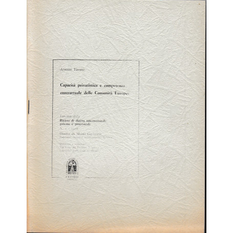 Estratto dalla Rivista di Diritto Internazionale Privato e Processuale. N. 1 - 1978