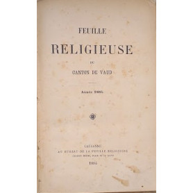 Feuille Réligieuse du Canton de Vaud