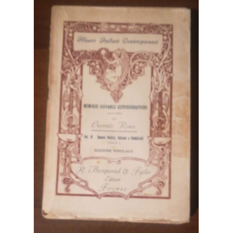 ILLUSTRI ITALIANI CONTEMPORANEI MEMORIE GIOVANILI AUTOBIOGRAFICHE