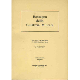 Rassegna della giustizia militare. Novembre - Dicembre 1982