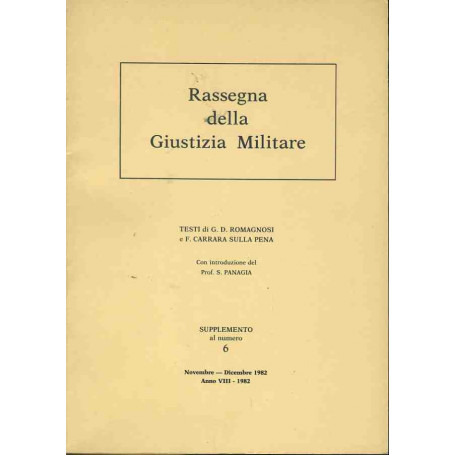 Rassegna della giustizia militare. Novembre - Dicembre 1982