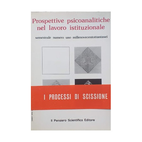 Prospettive psicoanalitiche nel lavoro istituzionale. Semestrale numero uno millenovecentottantasei