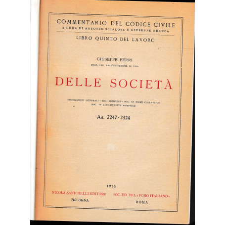 Delle società . Art. 2247-2324