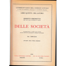 Delle Società . Art. 2498-2510