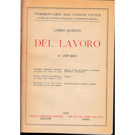 Del lavoro. Art. 2555-2642