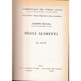 Libro primo - Delle persone e della famiglia. Degli alimenti. Art. 433-448