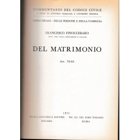 Libro primo - Delle persone e della famiglia. Del matrimonio. Art. 79-83