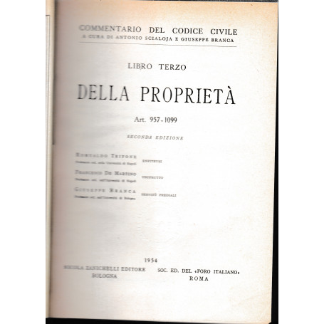 Libro terzo. Della proprietà . Art. 957-1099