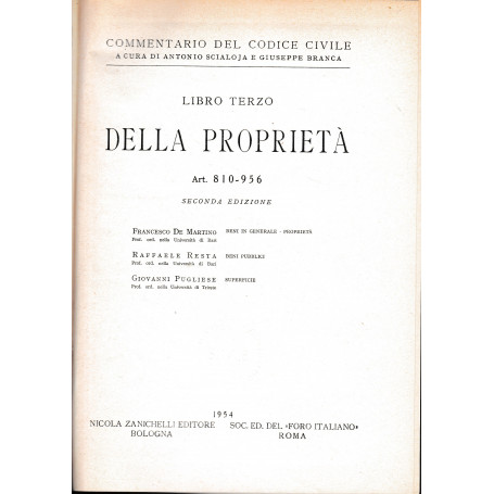 Libro terzo. Della proprietà . Art. 810-956