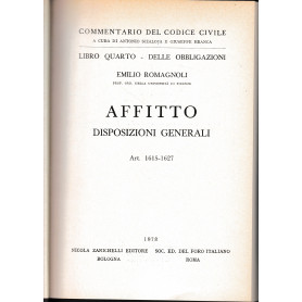 Libro quarto - Delle obbligazioni. Affitto disposizioni generali. Art. 1615-1627