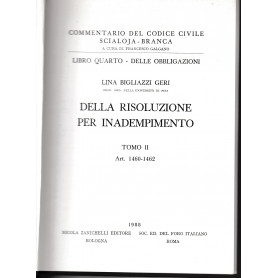 Libro quarto - Delle obbligazioni. Della risoluzione per inadempimento