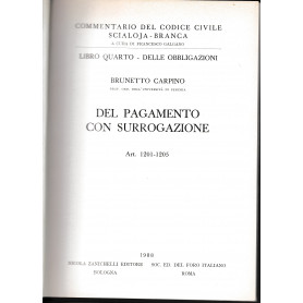Libro quarto - Delle obbligazioni. Del pagamento con surrogazione. Art. 1201-1205