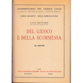 Libro quarto - Delle obbligazioni. Del giuoco e della scommessa. Art. 1933-1935