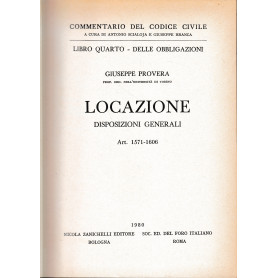Libro quarto - Delle obbligazioni. Locazione