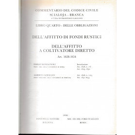 Libro quarto - Delle obbligazioni. Dell'affitto di fondi rustici