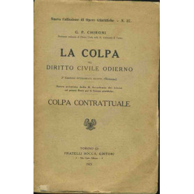 La colpa nel diritto civile odierno