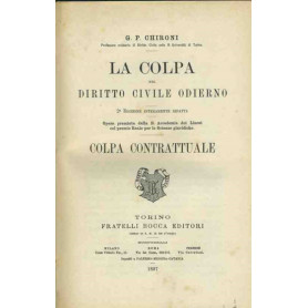 La colpa nel diritto civile odierno. Colpa contrattuale