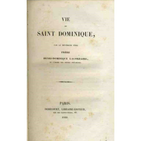 Vie de Saint Dominique