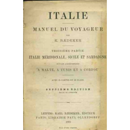 Italia manuel du voyageur. Italie meridionale