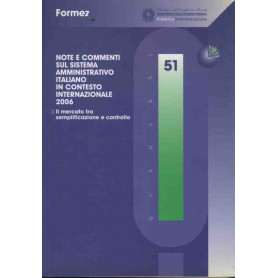 Note e commenti sul sistema amministrativo italiano in contesto internazionale 2006