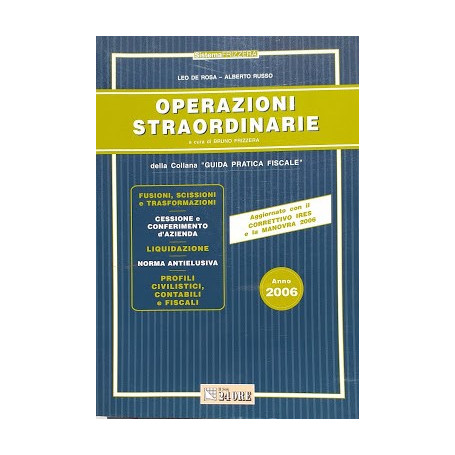 Operazioni straordinarie