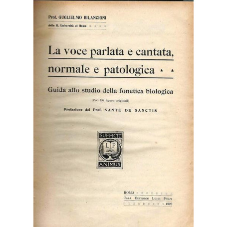 LA VOCE PARLATA E CANTATA NORMALE E PATOLOGICA