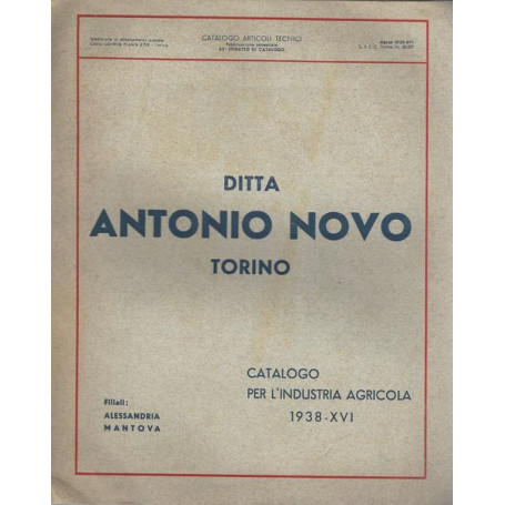 DITTA ANTONIO NOVO TORINO CATALOGO PER L'INDUSTRIA AGRICOLA